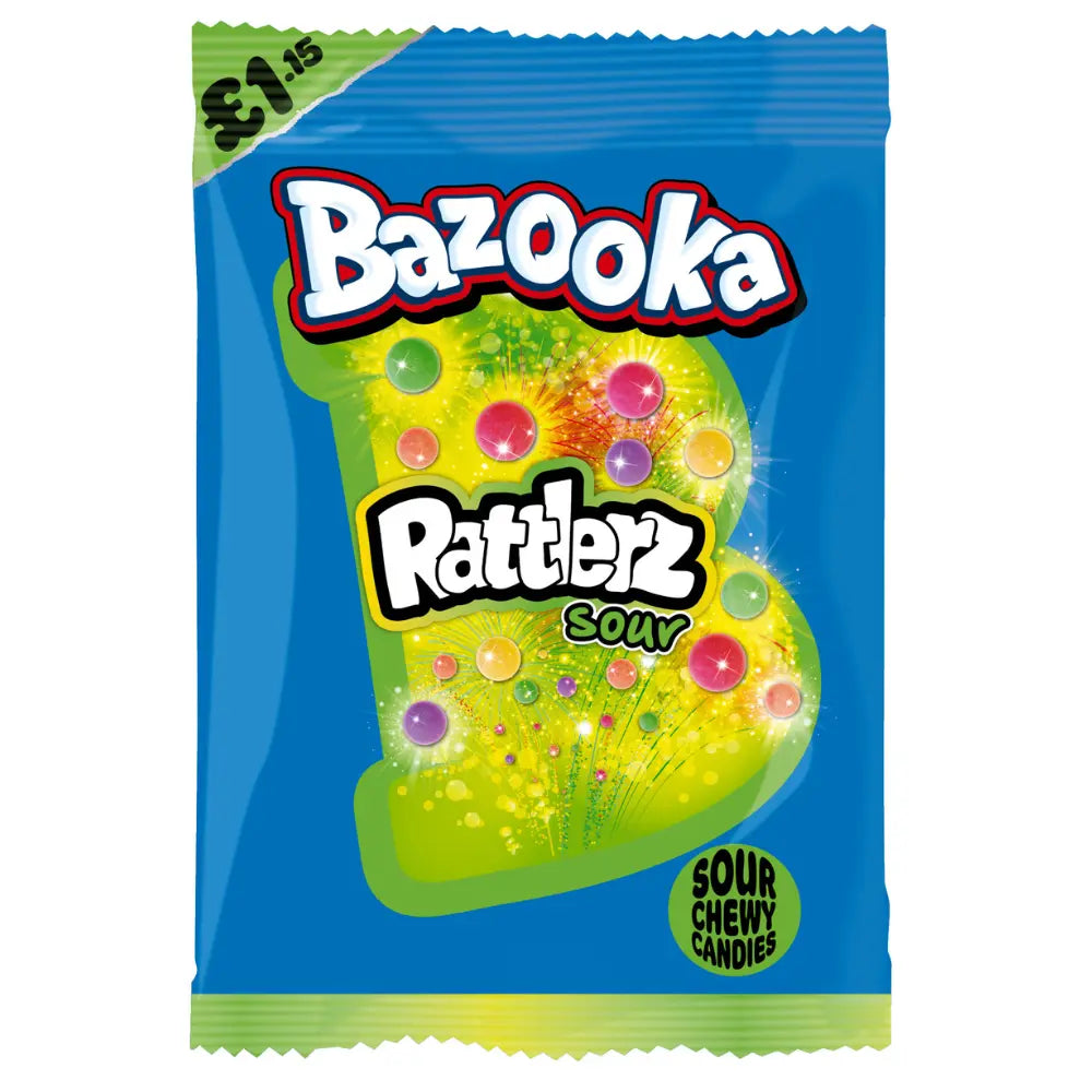 Bazooka Rattlerz Sour Chewy Candies 100g BBE MAY 2026