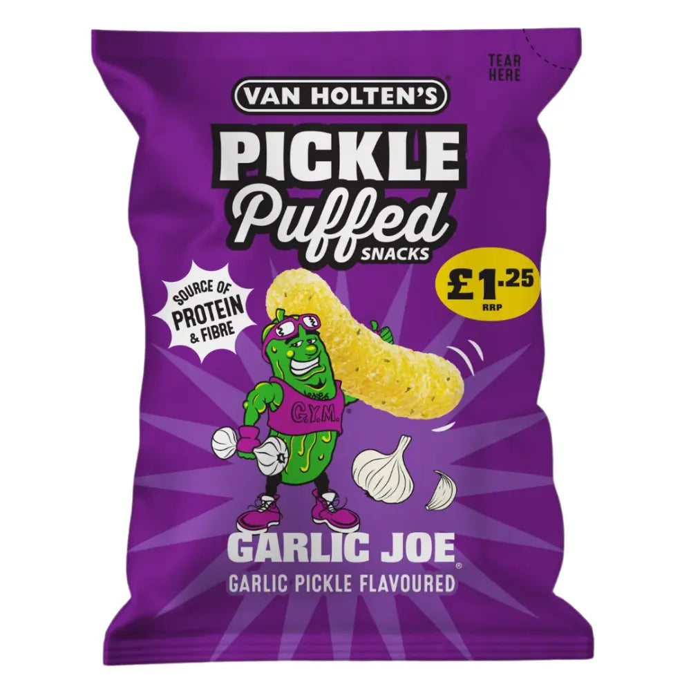 Van Holten's Garlic Joe Garlic Pickle Puffed Snacks Bag
