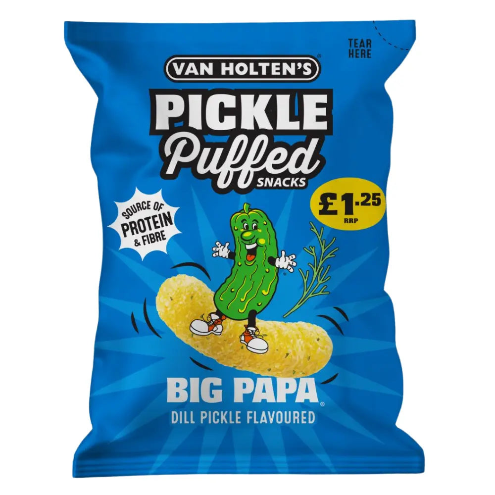Van Holten's Big Papa Pickle & Dill Puffed Snacks Bag