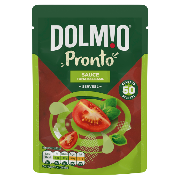 Dolmio Pronto Tomato and Basil Microwave Pasta Sauce 170g BBE APRIL 2026