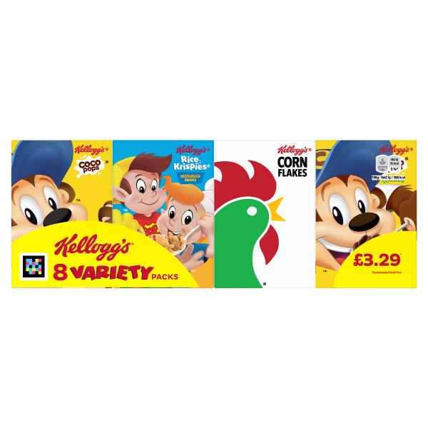 Kellogg's Variety Pack Breakfast Cereal 6x8 pack (196g)