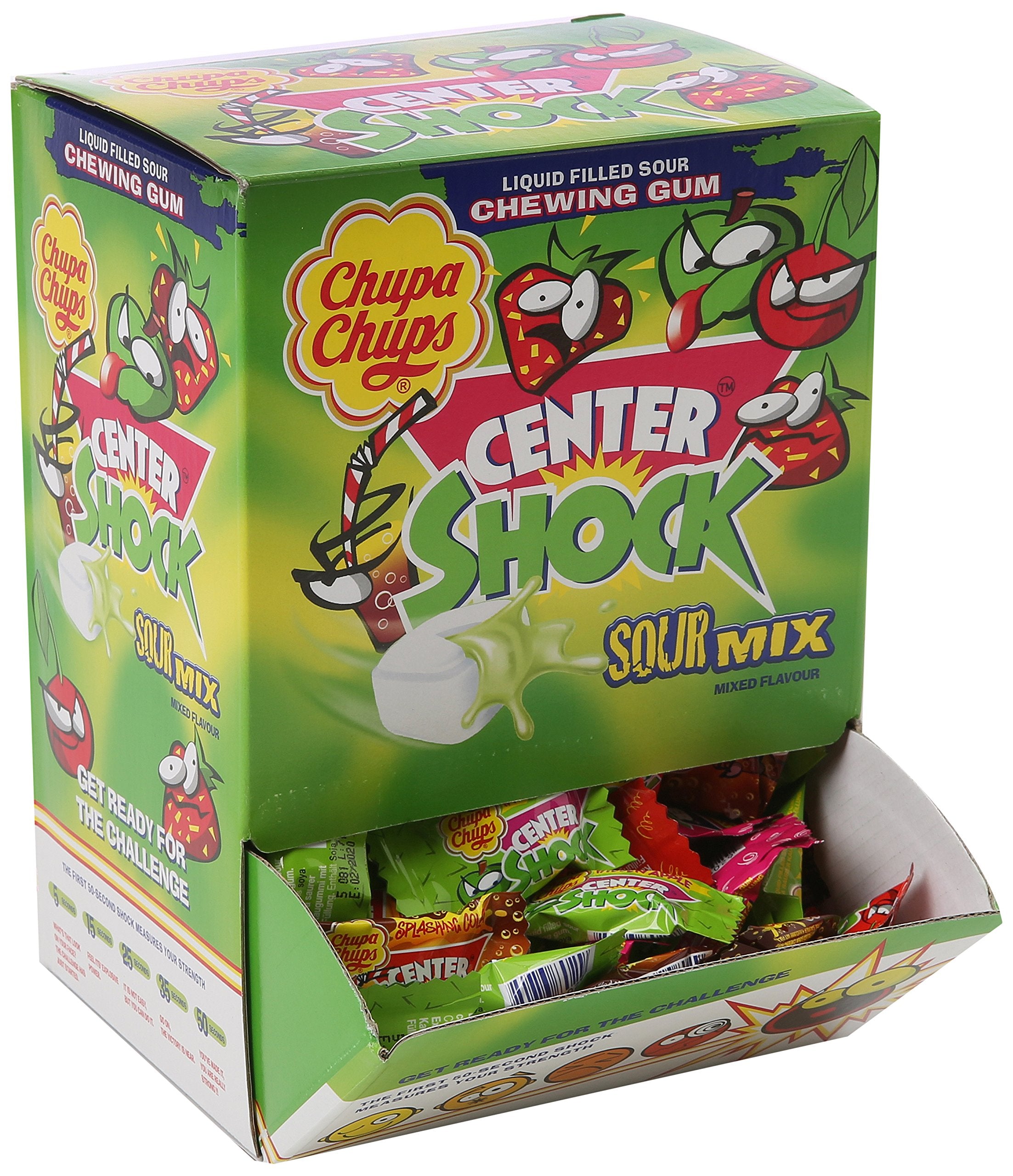 Chupa Chups Center Shock Sour Gum 10pk  BBE FEBRUARY 2026